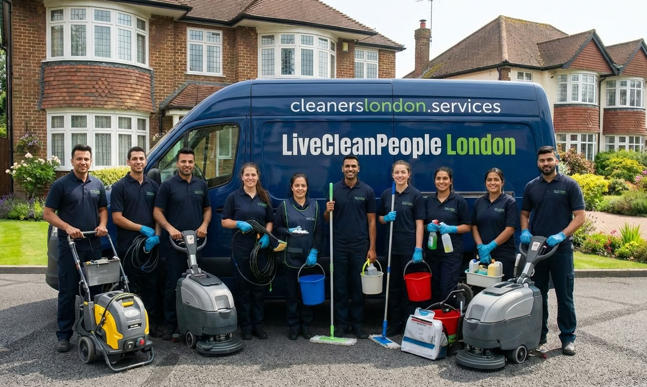 Professional cleaners in London performing domestic deep clean